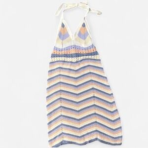 Pink Rose Pastel Striped Knit Coverup